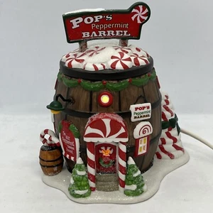 Extrêmement rare baril de menthe poivrée Dept 56 North Pole Series 4030716 EUC - Photo 1/9
