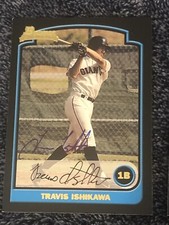 TRAVIS ISHIKAWA   2003 BOWMAN UNCIRCULATED METALLIC GOLD #236 Signed Auto