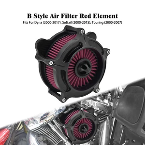 Filtro de aire de admisión rojo apto para Harley Dyna Low Rider Street Fat Bob 00-17 - Imagen 1 de 11