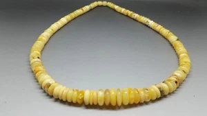 Hermoso collar de ámbar báltico genuino blanco/caramelo 22,2" - Imagen 1 de 1