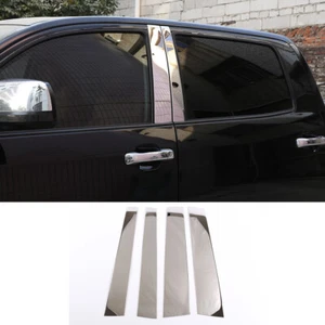 Para Toyota-a Tundra 07-21 Acero Cromado Camión Ventana Centro Pilar Borde Kit Cubierta - Imagen 1 de 8