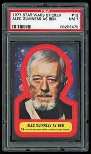1977 Topps Star Wars Sticker #13 Alec Guinness as Ben PSA 7 - Picture 1 of 2