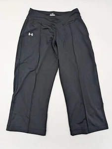Under Armour Wide Leg Capri Leggings Women's Size XS Black Stretchy Yoga Pants - Picture 1 of 9