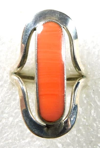 ARTISAN STERLING Silver Pink STONE HANDMADE RING Size 8.7 - Picture 1 of 6