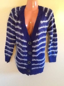 Women's Blue Casual Button Down Pocket Cardigan Sweater - Picture 1 of 4