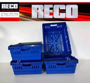 50 x BLUE USED BALE ARM CRATE / STACKING TRAY 600 x 400 x 200mm STORAGE BOX - Picture 1 of 4