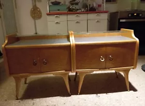 2 Comodini Paolo Buffa Anni 50 In Legno e Vetro Liberty - Foto 1 di 17