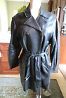 Vintage Coach Leather Jacket Womens LG ONE OWNER  Black Button Belted Collared
