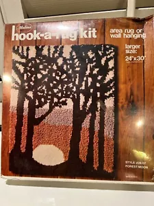 'Forest Moon" latch hook colored canvas Complete Kit 24"x30" All yarns included - Picture 1 of 3