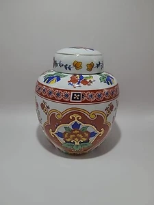 Tarro de jengibre original pintado a mano Imari dorado vintage de 5" - Imagen 1 de 6
