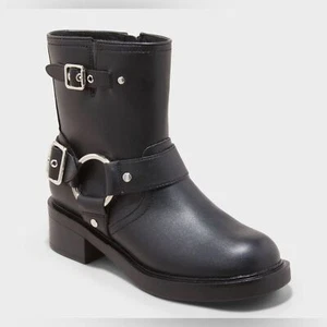 Neu mit Etikett Universal Thread Connor Harness Schnalle Stiefeletten in Schwarz - Größe 9,5 - Bild 1 von 6
