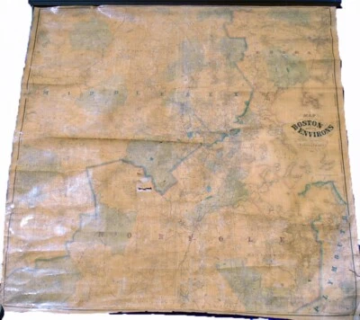 H.F. Walling Map of the City of Boston and its Environs 1866 Very Good 62x61 - Image 1 of 4
