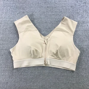 Tommie Copper Shoulder Support Bra With Zipper Womens 2XL XXL Beige Tan Gym - Picture 1 of 8