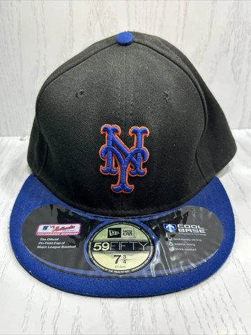 Vtg RARE NEW YORK METS New Era 59 Fifty Fitted Ball Cap S-7-3/4 Unisex MLB Cover