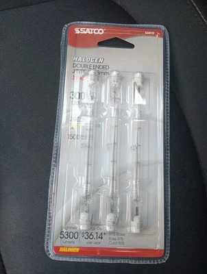 Satco S3410 3/Card 120V 300-Watt T3 R7S Base Light Bulb, Clear - Image 1 of 2