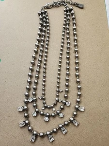 ¡Collar Dannijo de plata y cristal llamativo!  Elegante brillante vanguardista - Imagen 1 de 6