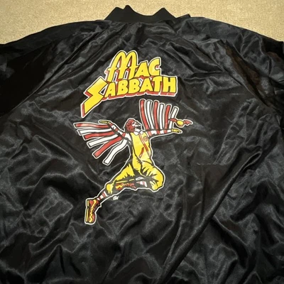 Mac Sabbath Satin Bomber Black Sabbath Ronald McDonald Adult Small Free Shipping - Image 1 of 4