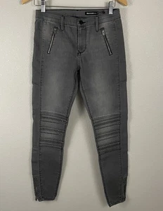 Black Orchid Womens 28 Jasper Zipper Skinny Jean Silver Shatter Color - Picture 1 of 7