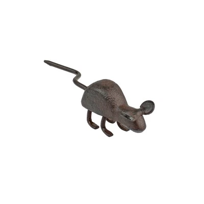 Estatuilla Little Tiny Mouse de hierro fundido miniatura pisapapeles acabado marrón rústico Foto 1 de 4
