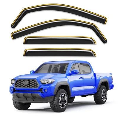 Protectores de lluvia de ventana en canal aptos para Toyota Tacoma 2016-2023 doble cabina Truc... Foto 1 de 4