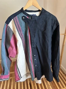 Vintage Wrangler Banded Collar Western Hemd Herren Denim 17,5-36 X-Long Tails USA - Bild 1 von 9