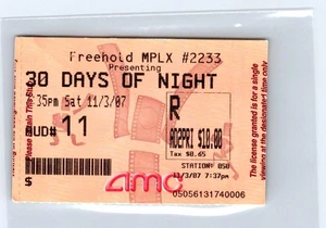 Biglietto film 30 GIORNI DI NOTTE Stub Freehold MPLX 11/3/07 - Foto 1 di 2