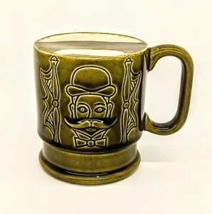 Taza Bigote Protector Taza Verde Oliva Cerámica Artesanal 1970 - Imagen 1 de 4