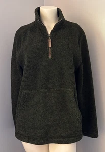 Telluride Clothing Company 1/4 Zip Dark Olive Green Fleece Pullover Unisex Sz S - Picture 1 of 12