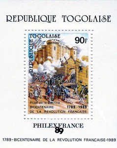 Togo 1989 Perf. Anniversary of the French Revolution 1989 Luxury block N° 2130-2 - Picture 1 of 3
