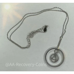 Collar de plata de ley de recuperación de sobriedad para mujer Alcohólicos Anónimos - Imagen 1 de 4