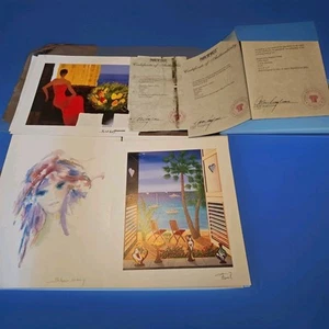 Shan-Merry Amethysta Seriolithographie Kunstdrucke Aquarell Park West Echtheitszertifikat 3-teiliges Set - Bild 1 von 15