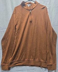 Peter Millar Mens 1/4 Zip Size XL Orange Pullover Rust Long sleeve - Picture 1 of 5