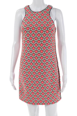 Trina Turk Womens Textured Sleeveless Round Neck Pattern Dress Pink Size 0 - Image 1 of 4