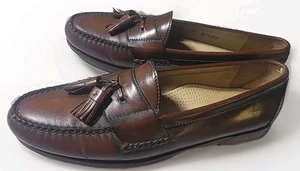 Vintage 80s Cole Haan Brown Leather Pinch Tassel Loafers Preppy Old Money 11.5 B - Picture 1 of 8