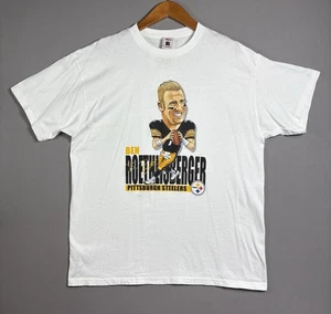 Vintage Y2K Pittsburgh Steelers Ben Roethlisberger Caricature Tee T Shirt Sz XL - Picture 1 of 23