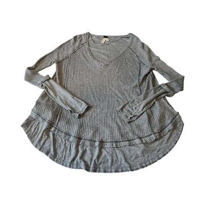 Top túnica térmica We The Free para mujer gris tejido gofre agujeros para el pulgar manga larga Foto 1 de 4