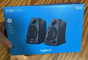 Logitech Z130 Wired Computer Speakers - Black Stereo Sound New In Original Box - Photo 1/5