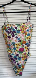 NWT J.Crew Bandeau Swimsuit Vibrant Garden Pique 12 - Picture 1 of 9