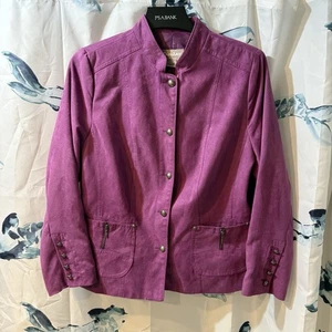Vintage hellbraun Jay Petites lila Damen Jacke Blazer Anzug Taschen Damen 12P - Bild 1 von 6