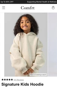 Comfrt Kids Signature Hoodie,  Bark Size Large Nwt  - Picture 1 of 3