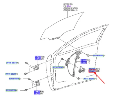 LEXUS UX Front Left Door Window Regulator Motor 8572076020 NEW GENUINE - Image 1 of 2