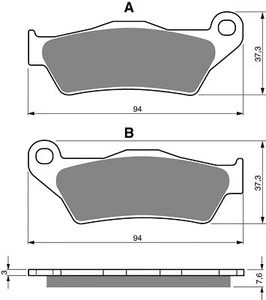 Brake Disc Pads Front L/H Goldfren for 2008 Gas Gas Quad Wild HP 250 - Picture 1 of 2