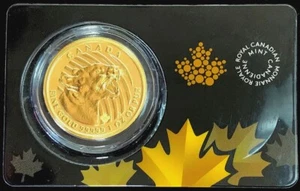 2015 GOLD CANADA $200 DOLLAR 1 OZ GROWLING COUGAR 9999.9 FINE COIN IN ASSAY CARD - Picture 1 of 2