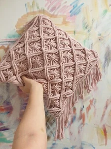 Quality Natural Macrame Cushion Cover |Boho Cushion Cover -45x45cm - Picture 1 of 5