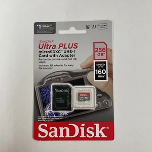 Carte mémoire SanDisk Ultra Plus MicroSDXC UHS-I avec adaptateur 256 Go NEUVE et SCELLÉE - Photo 1 sur 2