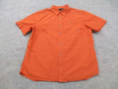 Merrell Shirt Mens Extra Large Orange Hiking Short Sleeve Button Up Camp - Image 1 of 4