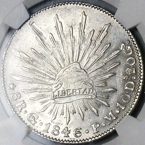 1846/5-Go NGC UNC Mexico 8 Reales Guanajuato Rare OD Coin POP 1/0 (24120901C) - Picture 1 of 6