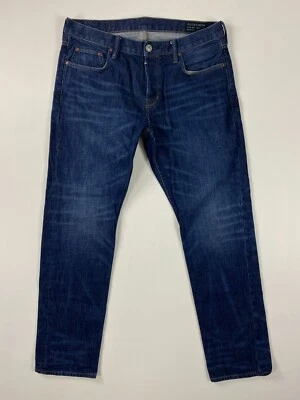 Pantalones de mezclilla All Saints Rigg Fit para hombre 34x32 azul lavado oscuro algodón rectos ajustados (36x32) Foto 1 de 4