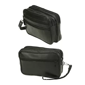Handgelenktasche Herren Handtasche Tasche Echt Leder Bag Umhängetasche Geld - Bild 1 von 4