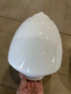 Rejuvenation white Acorn glass SHADE  7" diam 10" tall 4" fitter required Milk - Image 1 of 2